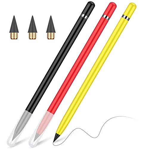 AUAUY 3 STÜCK Metall Tintenloser Bleistift, Infinity Pencil, Wiederverwendbarer Everlasting Pencil mit 3 STÜCK Inkless-Bleistifte, zum Schreiben, Zeichnen, Studenten Home Office School Supplies von AUAUY