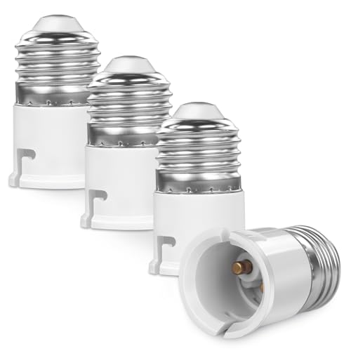 AUAUY E27 auf B22 Lampensockel Adapter, Glühbirnen-Adapter-Konverter, Schraub- auf Bajonettsockel-Adapter-Konverter, ES- auf BC-Socket Converter für LED-Birnen, Glühlampen, CFL-Birnen, 4er-Pack AUAUY E27 auf B22 Lampensockel Adapter, Glühbirnen-Adapter-Konverter, Schraub- auf Bajonettsockel-Adapter-Konverter, ES- auf BC-Socket Converter für LED-Birnen, Glühlampen, CFL-Birnen, 4er-Pack von AUAUY