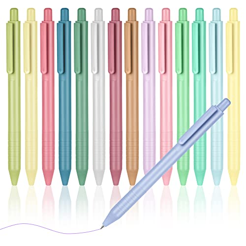 AUAUY Einziehbare Gelstifte, 15 Stück Gelschreiber, Niedlich Farbige Nachfüllung Gelstifte Set, Schnell Trocknende Tinte, 0,5 mm Feine Spitze für Tagebuch, Zeichnen, Kritzeln und Notizen (15 Farben) von AUAUY