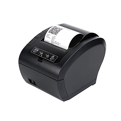 AUBEST Etikettendrucker, 8. 0mm Thermischer Empfang Posse Drucker schwarzer Drucker mit Auto Cutter Bluetooth Ethernet USB Port-Unterstützung Cash-Schublade ESC/POS.(306S USB RS232) von AUBEST