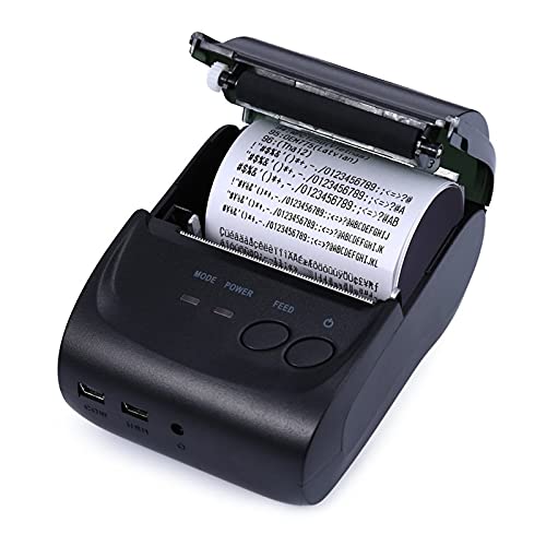 AUBEST Etikettendrucker, Mini-Bluetooth-Drucker-Thermomrucker-Ticket-Empfang USB Tragbarer Wireless for 58-mm-Drucker(Printer with Belt) von AUBEST