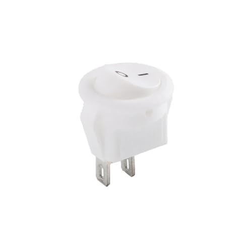 Marineschalter, 10 Stück kleine runde Wippschalter LED beleuchtet Auto Bord Boot Van KCD-15 15 mm 2/3-polige E/A-Taste Netzschalter(White 2p) von AUBEST
