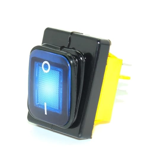 Marineschalter, 100 stücke KCD4 T85 30A Heavy Duty Rot Blau Grün IP68 Wasserdicht Led Kippschalter 4pins On Off Marine Einfrieren rocker Schalter(Blue) von AUBEST