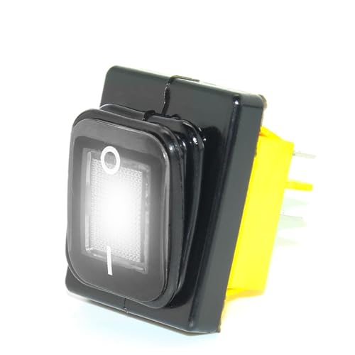 Marineschalter, 100 stücke KCD4 T85 30A Heavy Duty Rot Blau Grün IP68 Wasserdicht Led Kippschalter 4pins On Off Marine Einfrieren rocker Schalter(White) von AUBEST