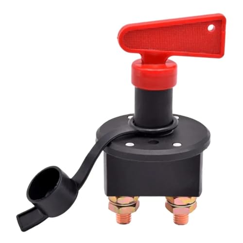 Marineschalter, 12V 24V DC Autobatterie-Trennschalter Trennschalter Abschaltung Kill Switch Leistungsschalter Hauptstrom Drehschlüsselschalter 400A for LKW Boot(Black Cap) von AUBEST