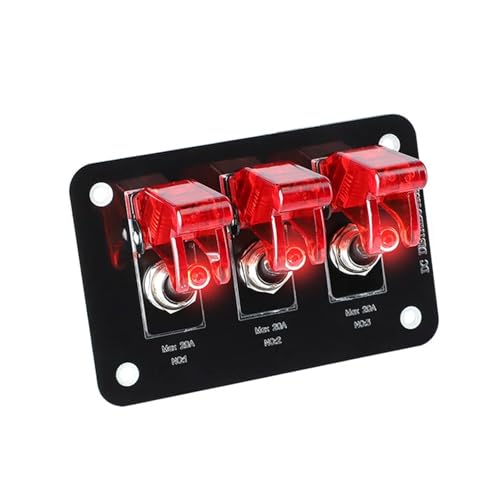 Marineschalter, 12V 24V Kippschalter Panel Lichtschalter Zündung Start Stop Tasten 20A Sicherung 4x4 Rennwagen Zubehör for Boot LKW Anhänger(3 Gang) von AUBEST