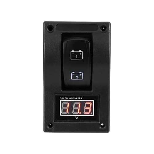 Marineschalter, 12V DC Marine Boot Voltmeter LED Dual Batterie Test Panel Wippschalter Auf OFF Auf von AUBEST