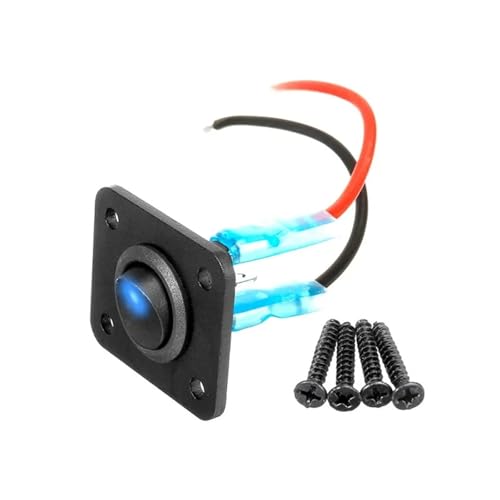 Marineschalter, 12V Multifunktionales 1-4-Gang-Wippschalter-Steuertastenfeld for Auto, Boot, Marine, Wohnmobil, LKW, blaue LED, Styling-Zubehör(1 button) von AUBEST