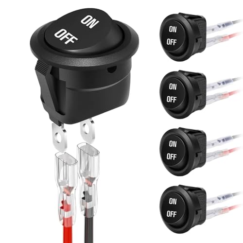 Marineschalter, 2/5/10 Stücke 12V Runder Wippschalter EIN/AUS SPST 2Pin Kippschalter Mit Drähten 6A/250V 10A/125V AC for Automobilboot(5pcs) von AUBEST