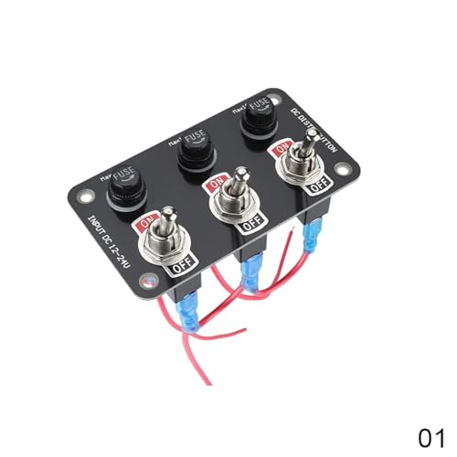 Marineschalter, 3/6 Gang Kippschalter Panel Ein/Aus Wippschalter Mit 10A Sicherung Rennwagen RV Camper Marine Boot Yacht 12V/24V Schalter(3 Gang Panel) von AUBEST