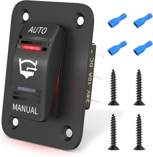 Marineschalter, 3-Wege-Bilgenpumpen-Wippschalter, wasserdicht, 12 V, 24 V, 4-polig, 20 A, SPDT, Auto/Aus/Manuell, Bilgenpumpen-Schalterfeld mit LED-Licht Marineschalter, 3-Wege-Bilgenpumpen-Wippschalter, wasserdicht, 12 V, 24 V, 4-polig, 20 A, SPDT, Auto/Aus/Manuell, Bilgenpumpen-Schalterfeld mit LED-Licht von AUBEST