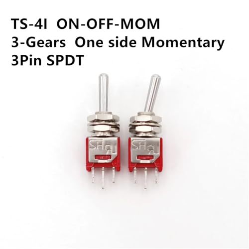 Marineschalter, 5 Stücke SH TS-4 Serie 3Pin SPDT 5mm Panel Mount Sub-Miniatur Kippschalter 3A/120VAC(5Pcs ON-OFF-MOM) von AUBEST