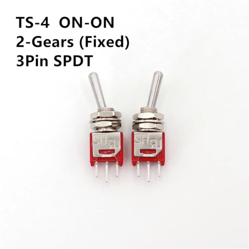 Marineschalter, 5 Stücke SH TS-4 Serie 3Pin SPDT 5mm Panel Mount Sub-Miniatur Kippschalter 3A/120VAC(5Pcs TS-4 ON-ON) von AUBEST