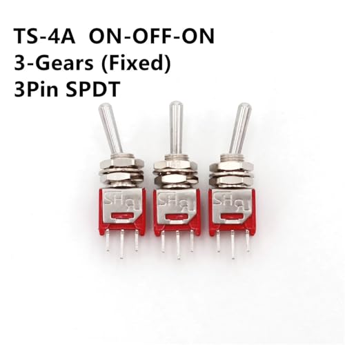 Marineschalter, 5 Stücke SH TS-4 Serie 3Pin SPDT 5mm Panel Mount Sub-Miniatur Kippschalter 3A/120VAC(5Pcs TS-4A ON-OFF-ON) von AUBEST
