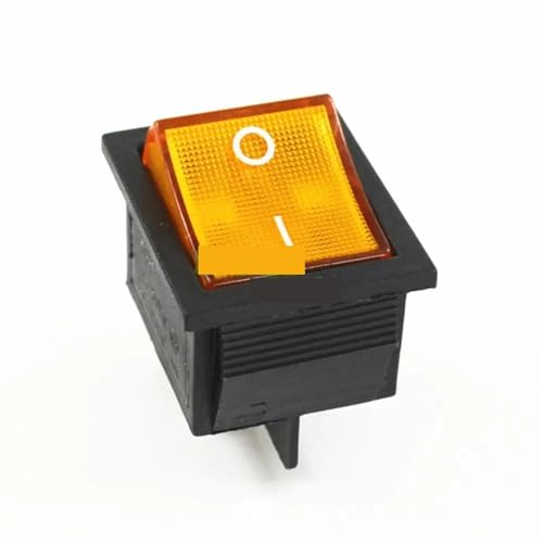Marineschalter, 5 stücke Rast Wippschalter Netzschalter I/O 4 Pins Mit Licht 16A 250VAC 20A 125VAC KCD4(Yellow) von AUBEST