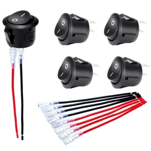 Marineschalter, 5Pcs Auto 20mm Mini Runde Wippschalter EIN Aus 12 Volt Kippschalter 12 V Automotive RV 2 Pin schalter 120 V Mit Draht Marineschalter, 5Pcs Auto 20mm Mini Runde Wippschalter EIN Aus 12 Volt Kippschalter 12 V Automotive RV 2 Pin schalter 120 V Mit Draht von AUBEST