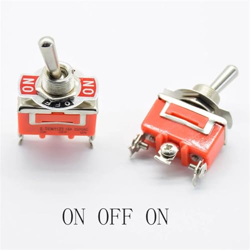 Marineschalter, Edelstahl Wasserdichter Kippschalter 12V Hochleistungs-Kippschalter EIN AUS EIN Auto Metall SPDT SPST P0.05 15A 250V Terminal(1pc ON OFF ON) von AUBEST