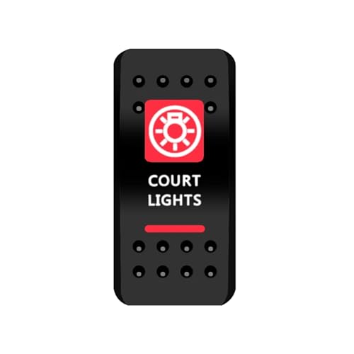 Marineschalter, Wippschalter-Abdeckkappe, rotes Fenster, beschriftet for Auto, Boot, Marine, Carling, ARB, NARVA, Kippschalter, wasserdicht(COURT Lights) von AUBEST