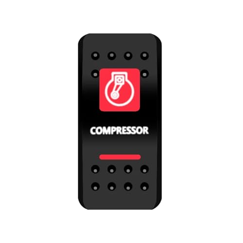 Marineschalter, Wippschalter-Abdeckkappe, rotes Fenster, beschriftet for Auto, Boot, Marine, Carling, ARB, NARVA, Kippschalter, wasserdicht(Compressor) von AUBEST