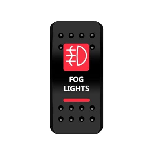 Marineschalter, Wippschalter-Abdeckkappe, rotes Fenster, beschriftet for Auto, Boot, Marine, Carling, ARB, NARVA, Kippschalter, wasserdicht(Fog Lights) von AUBEST