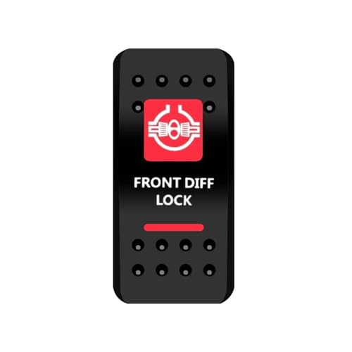 Marineschalter, Wippschalter-Abdeckkappe, rotes Fenster, beschriftet for Auto, Boot, Marine, Carling, ARB, NARVA, Kippschalter, wasserdicht(Front Diff Lock) von AUBEST
