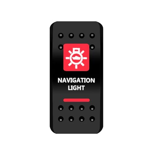 Marineschalter, Wippschalter-Abdeckkappe, rotes Fenster, beschriftet for Auto, Boot, Marine, Carling, ARB, NARVA, Kippschalter, wasserdicht(Navigation Light) von AUBEST