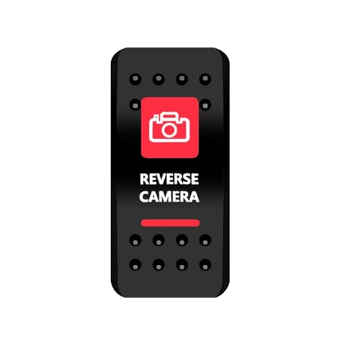 Marineschalter, Wippschalter-Abdeckkappe, rotes Fenster, beschriftet for Auto, Boot, Marine, Carling, ARB, NARVA, Kippschalter, wasserdicht(Reverse Camera) von AUBEST