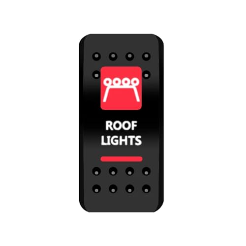 Marineschalter, Wippschalter-Abdeckkappe, rotes Fenster, beschriftet for Auto, Boot, Marine, Carling, ARB, NARVA, Kippschalter, wasserdicht(Roof Lights) von AUBEST