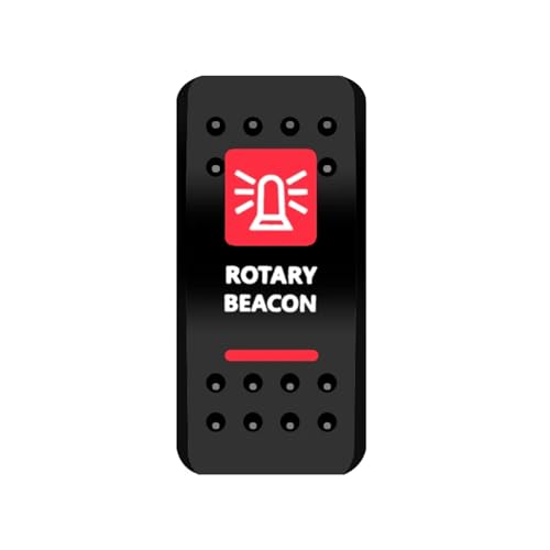 Marineschalter, Wippschalter-Abdeckkappe, rotes Fenster, beschriftet for Auto, Boot, Marine, Carling, ARB, NARVA, Kippschalter, wasserdicht(Rotary Beacon) von AUBEST