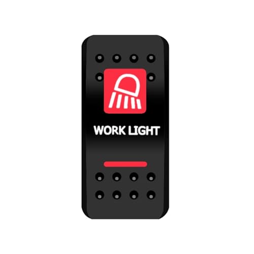 Marineschalter, Wippschalter-Abdeckkappe, rotes Fenster, beschriftet for Auto, Boot, Marine, Carling, ARB, NARVA, Kippschalter, wasserdicht(Work Light) von AUBEST