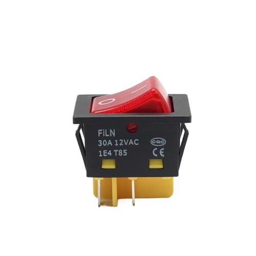 Marineschalter, Wippschalter Heavy Duty 4 Pin DPST IP67 Versiegelt KCD4 Wasserdicht T85 12V 24V Auto Boot Marine Mit LED(Rood) von AUBEST