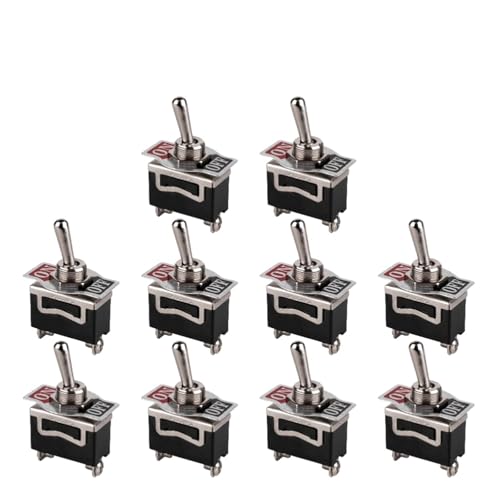 Marineschalter, Wippschalter for Auto und Boot, wasserdicht, robust, 2-polig, Metall-Kofferraumabdeckung, SPST-Ein-/Ausschalter for Auto/Wohnmobil/Marine(10 Pcs) von AUBEST