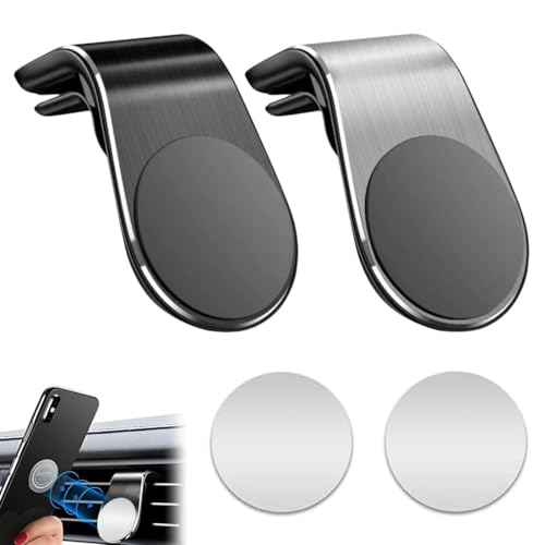 2 PCS Halterung Kompatibel mit Ooono No2/No1, Magnetische Halterung, Auto für Lüftungsschlitze Kfz-Halterung, Tachohalterung mit Clip, Kompatibel mit Radarkamera-Warnfahrzeugen (schwarz, Silber) von AUEFUDQ