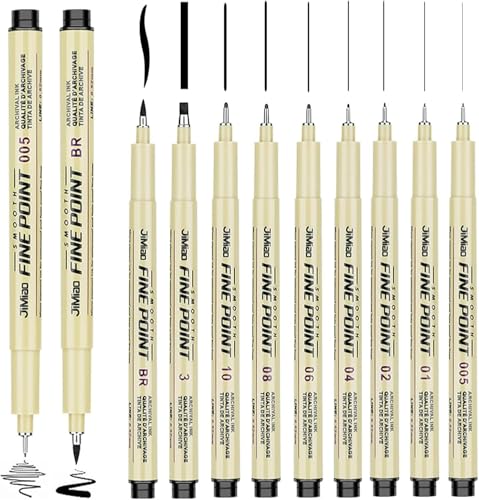 AUEJACKY 9 Stück Micron Fineliner Stifte,Schwarz Fineliner Stifte mit 9 Verschiedene Linienbreiten, Zeichnung Stifte, Geeignet für Handzeichnung, Illustration, Skizze, Comics und Schreiben AUEJACKY 9 Stück Micron Fineliner Stifte,Schwarz Fineliner Stifte mit 9 Verschiedene Linienbreiten, Zeichnung Stifte, Geeignet für Handzeichnung, Illustration, Skizze, Comics und Schreiben von AUEJACKY