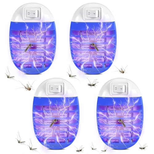 Insektenvernichter Elektrisch AUEJACKY 4PCS Fliegenfalle Tragbarer Mückenlampe Led Fliegenfalle für Zuhause Geeignet Mückenvernichter Insektenschutzmittel Mückenschutz Innenräumen Pest Repeller (Blau) von AUEJACKY
