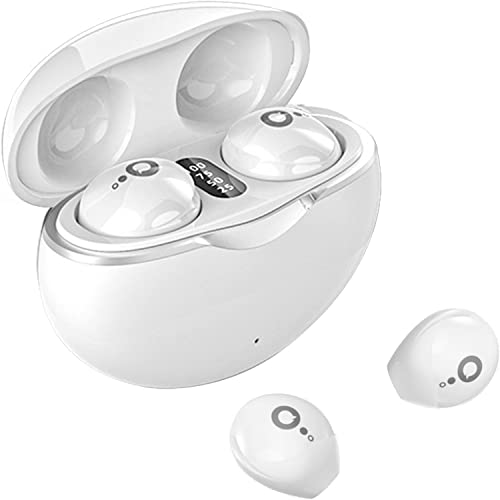 AUELEK Bluetooth Kopfhörer, Kopfhörer Kabellos Bluetooth 5.3 Sport In Ear Kopfhörer mit 45 std Spielzeit,Mini-Kopfhörer mit Dual-Mikrofon und LED-Anzeige, In-Ear-Kopfhörer für Running Sport (White) von AUELEK