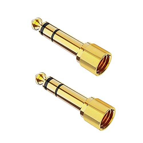 Adaptateur Jack 6.35 mm Mâle vers 3.5 mm Femelle, AUELEK Casque Prise Adaptateur Audio Connecteur Stéréo Headphone Aux Jack Adapter Pour Mélangeur Audio/Piano électrique/Clavier - 2 Stück von AUELEK