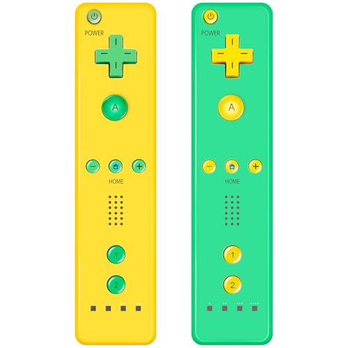 AUFGLO Retro Games Controller für Wii-Konsolen - 2er-Pack Fernbedienungen mit Silikonhülle und Handgelenkband von AUFGLO