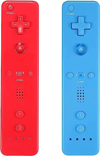 AUFGLO Wii Controller 2 Pack Wii u Remote mit Silikongehäuse und Handgelenksgurt (Rot + Hellblau) von AUFGLO