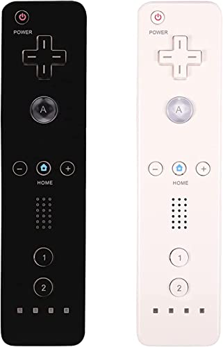 AUFGLO Wii Controller 2 Pack Wii u Remote mit Silikongehäuse und Handgelenksgurt (schwarz+weiß) von AUFGLO