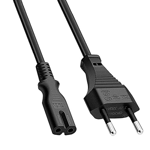 2m Stromkabel IEC320 C7, 2-poliger Stromkabel | c7 bipolarer Stecker Kabel für PC, DVD, Drucker, Samsung Philips LG Sony TV, PS4, Microsoft Surface Go/Laptop/Book, HP Envy von AUKEH