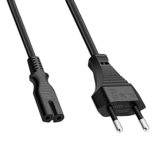 Euro-Netzkabel, 2 m, 2-polig, C7-Stecker, bipolares Kabel für PC, Monitor, DVD, Drucker, Samsung Philips LG Sony TV, PS4, Microsoft Surface Go/Laptop/Book, HP Envy von AUKEH