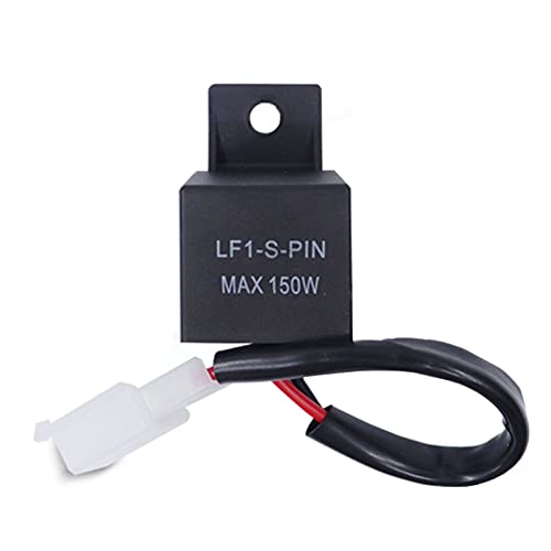 AUKENIEN Blinkerrelais 2 Polig 12V Motorrad LED Blinker Relais Universal Moto Blinkrelais Lastunabhängiges LF1-S-PIN Max 150W 12 Volt Blinkgeber Blinkfrequenzkontroll Relai für Motorräder Blinker von AUKENIEN