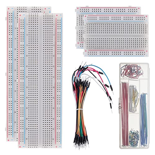 AUKENIEN Breadboard Jumper Wires Kit 400 Points Steckplatine 830 Points Steckbrett und M/M Flexibel Bread Board Jumper Drähte Kabel und 2-125 mm U-förmige Steckbrücken für Arduino Raspberry Pi AUKENIEN Breadboard Jumper Wires Kit 400 Points Steckplatine 830 Points Steckbrett und M/M Flexibel Bread Board Jumper Drähte Kabel und 2-125 mm U-förmige Steckbrücken für Arduino Raspberry Pi von AUKENIEN