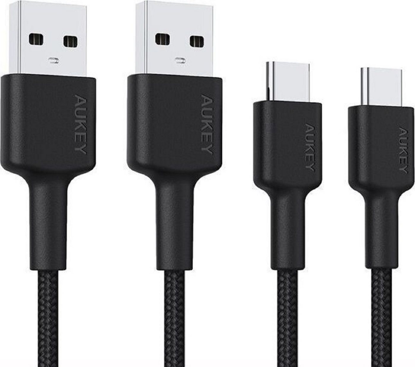 AUKEY CB-CMD29 Adapter, 2x 2m schwarz USB A Kabel auf USB C3.2 Gen 1 von AUKEY