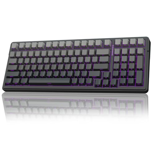 AULA F99 Pro Mechanische Gaming Tastatur,3-Modus Wireless Mechanische Tastatur,Fünfschichtige Polsterung Struktur,Seitlich Graviert,RGB,QWERTY,Hot-swap Custom Keyboard (Grau) von AULA