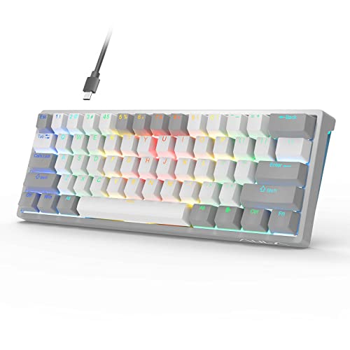 AULA Gaming Keyboard 60 Prozent - Anpassbare RGB-Beleuchtung für Gaming Tastatur Klein für PC, Hot-Swap-fähig Beleuchtete Tastatur Mechanisch, Typ-C Gaming Tastatur 60 Prozent，Roten Schaltern von AULA