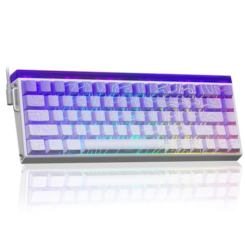 AULA Hero 68 Gaming Tastatur Mechanisch,Hall Effect Magnetic Switch,0.01mm Einstellbare Betätigung Rapid Trigger,8K Polling Rate,Seitlich Graviert,60% RGB Tastatur mit Kabel,QWERTY (Lila) von AULA