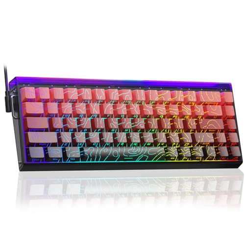 AULA Hero 68 Gaming Tastatur Mechanisch,Hall Effect Magnetic Switch,0.01mm Einstellbare Betätigung Rapid Trigger,8000 Polling Rate (Rot&Schwarz-Sea Emperor Magnetic Switches) von AULA