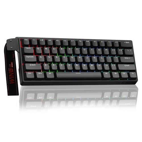 AULA WIN60 HE Mechanische Gaming Tastatur mit Kabel,Hall Effect Magnetic Switches,Rapid Trigger,Einstellbare Betätigung,60% RGB Tastatur für PC/Mac (Schwarz) von AULA